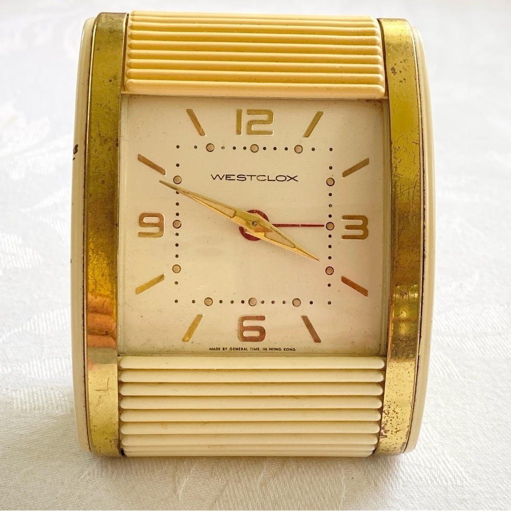 VINTAGE Westclox Roll Top Travel Alarm Wind Up Clock